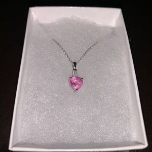 Silver/White Gold Necklace w/ Heart Shaped Pendant